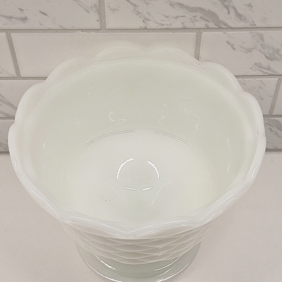 Vintage Milk Glass Pedestal Planter - Picture 2 of 5